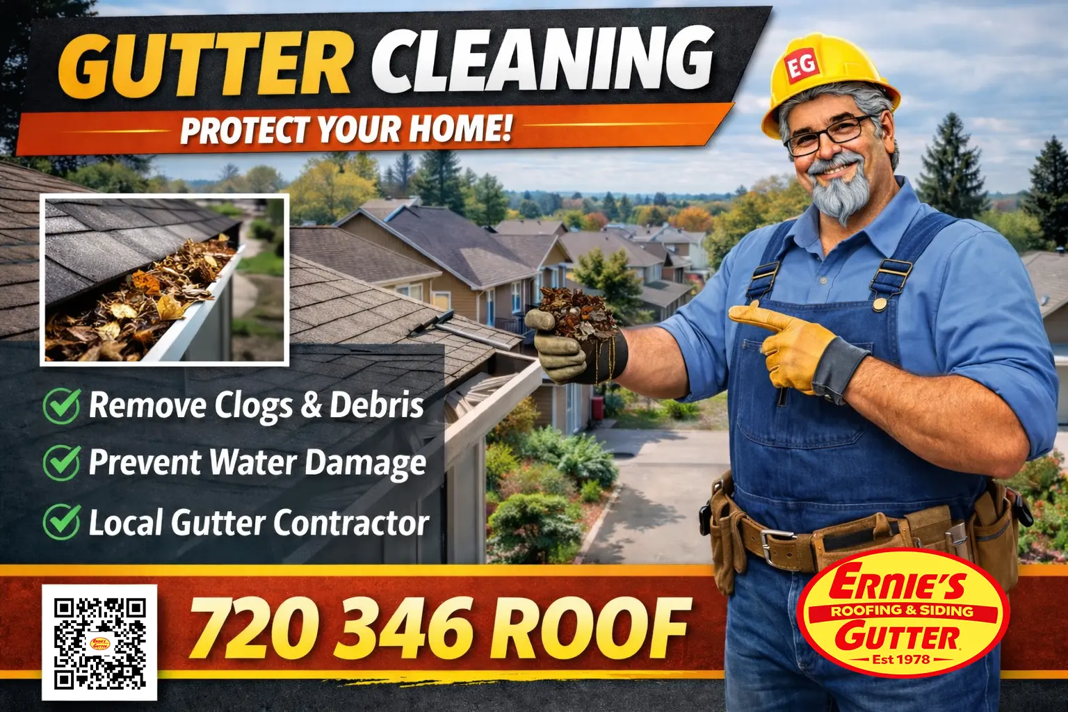 Gutter cleaning service in Denver by Ernie’s Gutter