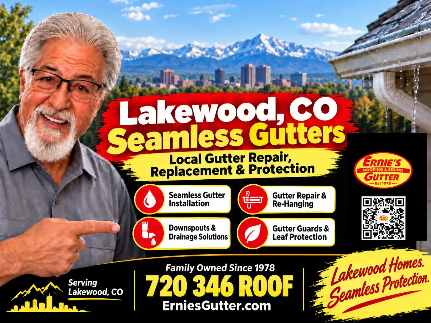 Lakewood Gutter seamless gutter installation repair replacement and drainage services in Lakewood Colorado