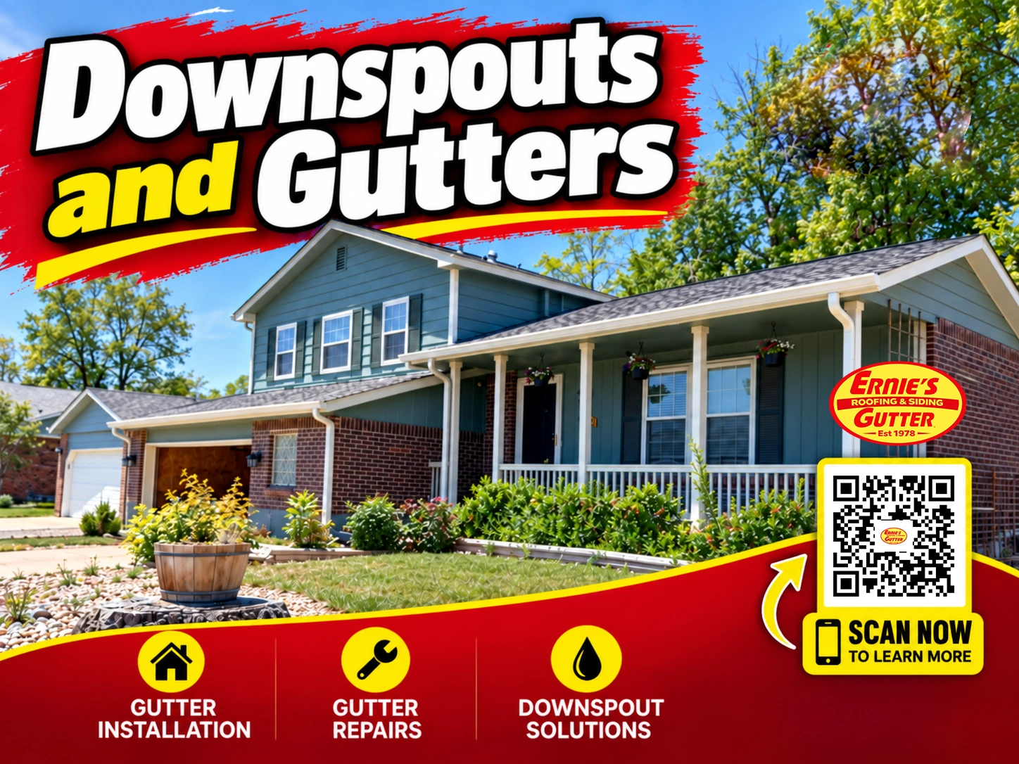 Downspouts and Gutters Denver gutter and drainage services by Ernie's Gutter