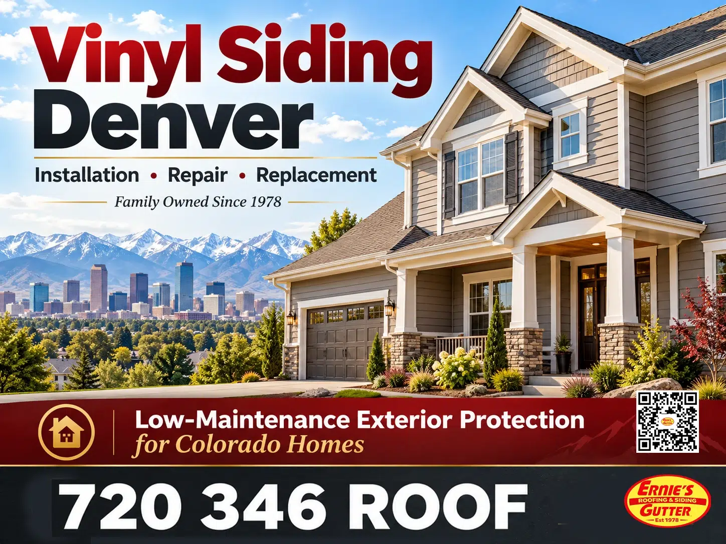 Vinyl Siding Denver — Need vinyl siding installation, hail damage repair or siding replacement in Denver, Colorado? Ernie's Gutter serves Denver Metro.